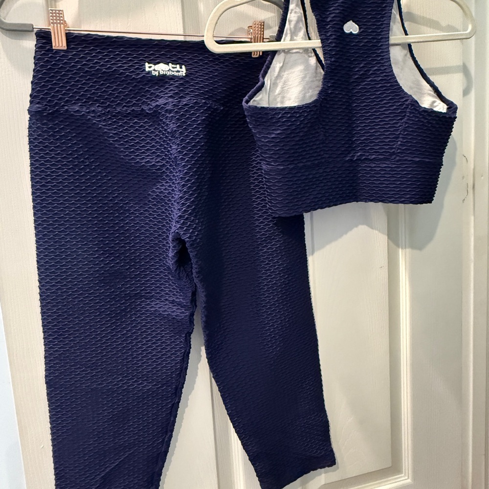 Curvy Booty by Brabants Croco Skin Navy Workout Set